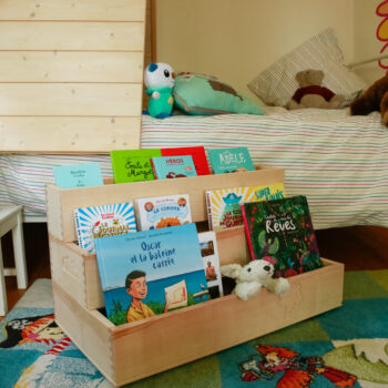 bac à livre sur 3 étages en bois massif