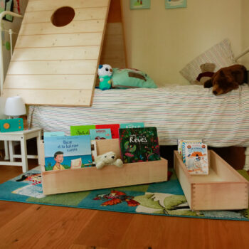 bac à livre sur 3 étages en bois massif